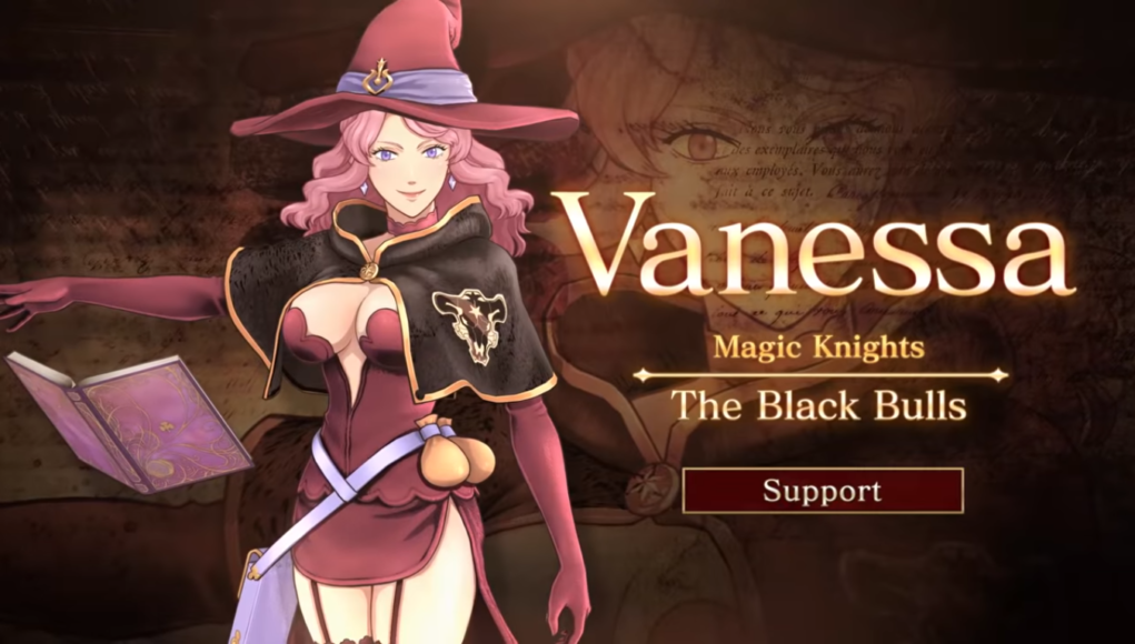 Vanessa protagoniza el nuevo trailer de Black Clover: Quartet Knights